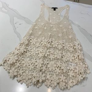 FANG Flower Cream Knit Tank Top